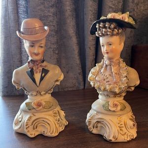 Vintage Corday Victorian bust figurines SET OF 2